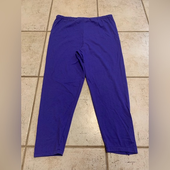 Vintage Bright Purple 50/50 Cotton Poly Knit Elastic Waist Lounge Pants S/P - Picture 2 of 5